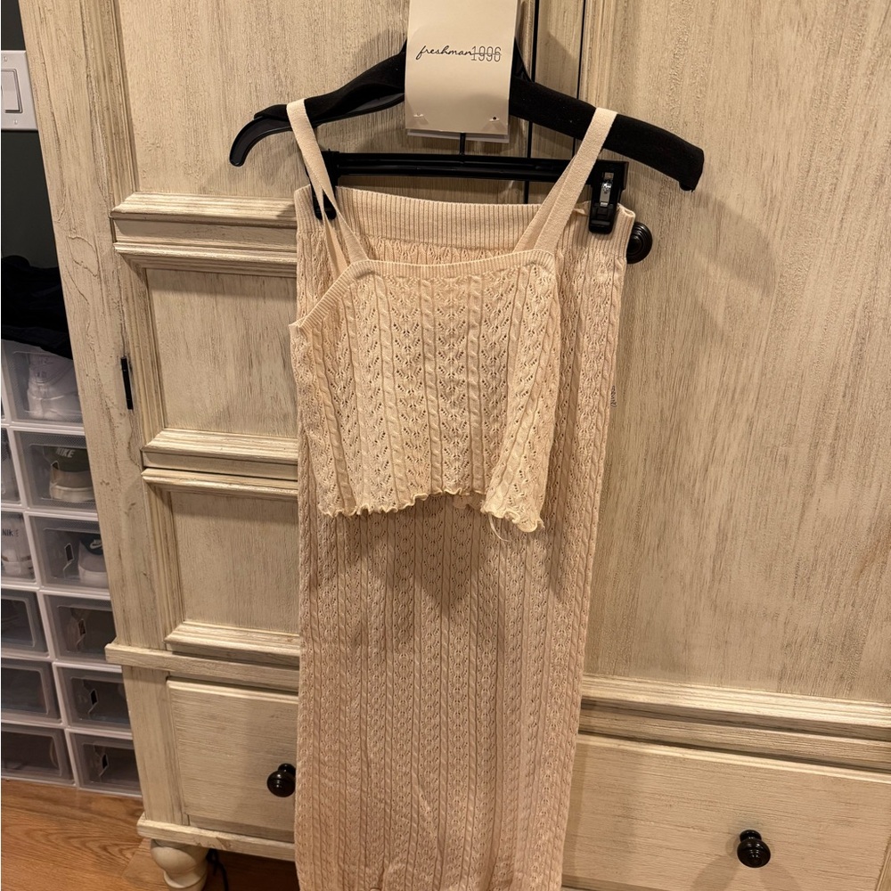 Freshman 1996 Cream Knit Two-Piece Set